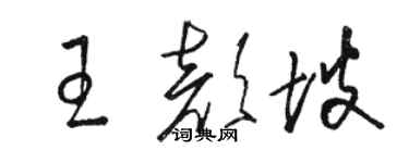 駱恆光王顏坡草書個性簽名怎么寫