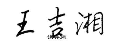王正良王吉湘行書個性簽名怎么寫