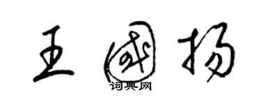 梁錦英王國揚草書個性簽名怎么寫