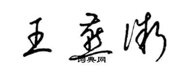 梁錦英王燕微草書個性簽名怎么寫