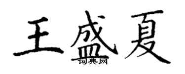 丁謙王盛夏楷書個性簽名怎么寫
