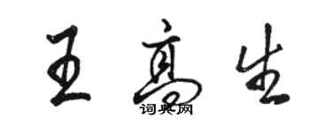 駱恆光王高生行書個性簽名怎么寫