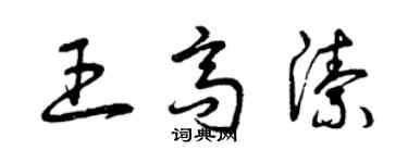 曾慶福王高潔草書個性簽名怎么寫