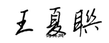 王正良王夏聯行書個性簽名怎么寫