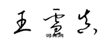 梁錦英王雪真草書個性簽名怎么寫