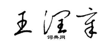 梁錦英王潤章草書個性簽名怎么寫