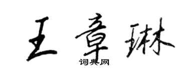 王正良王章琳行書個性簽名怎么寫