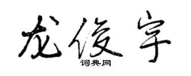 曾慶福龍俊宇行書個性簽名怎么寫