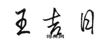 駱恆光王吉日行書個性簽名怎么寫