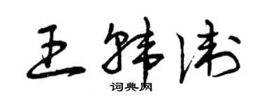 曾慶福王韓衛草書個性簽名怎么寫