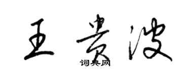 梁錦英王貴波草書個性簽名怎么寫