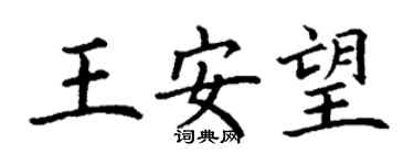 丁謙王安望楷書個性簽名怎么寫