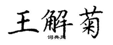 丁謙王解菊楷書個性簽名怎么寫