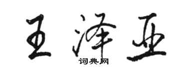 駱恆光王澤亞行書個性簽名怎么寫