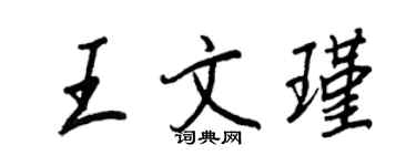 王正良王文瑾行書個性簽名怎么寫