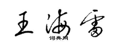 梁錦英王海雷草書個性簽名怎么寫