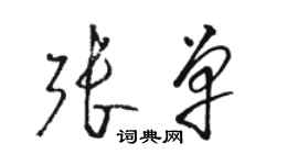 駱恆光張單草書個性簽名怎么寫