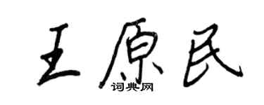 王正良王原民行書個性簽名怎么寫