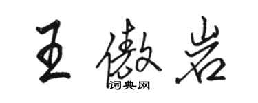 駱恆光王傲岩行書個性簽名怎么寫