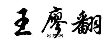 胡問遂王廖翻行書個性簽名怎么寫