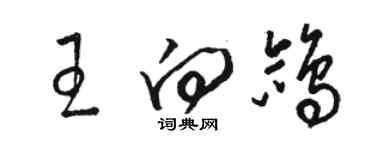 駱恆光王向鴿草書個性簽名怎么寫