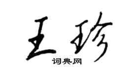 王正良王珍行書個性簽名怎么寫