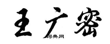 胡問遂王廣密行書個性簽名怎么寫