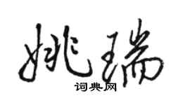 駱恆光姚瑞行書個性簽名怎么寫