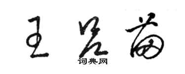 駱恆光王呂苗草書個性簽名怎么寫