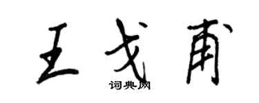 王正良王戈甫行書個性簽名怎么寫