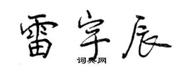 曾慶福雷宇辰行書個性簽名怎么寫