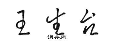 駱恆光王生台草書個性簽名怎么寫