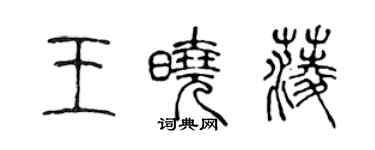 陳聲遠王曉菱篆書個性簽名怎么寫