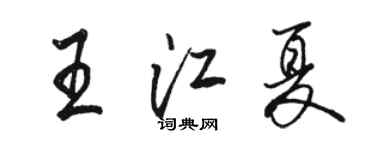 駱恆光王江夏行書個性簽名怎么寫