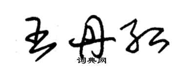 朱錫榮王丹紅草書個性簽名怎么寫