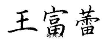 丁謙王富蕾楷書個性簽名怎么寫