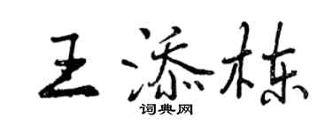 曾慶福王添棟行書個性簽名怎么寫