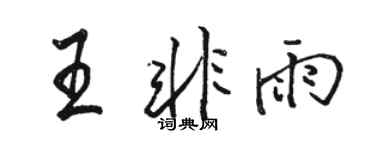 駱恆光王非雨行書個性簽名怎么寫