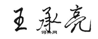 駱恆光王承亮行書個性簽名怎么寫