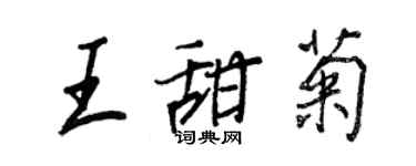 王正良王甜菊行書個性簽名怎么寫