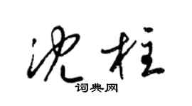 梁錦英沈柱草書個性簽名怎么寫