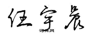 曾慶福任宇晨草書個性簽名怎么寫