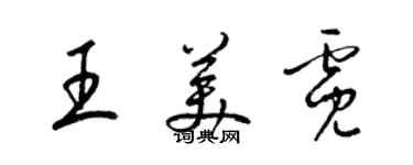 梁錦英王美霓草書個性簽名怎么寫