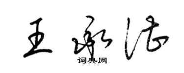 梁錦英王承湛草書個性簽名怎么寫