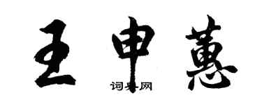 胡問遂王申蕙行書個性簽名怎么寫