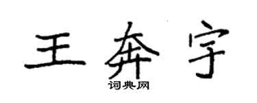 袁強王奔宇楷書個性簽名怎么寫