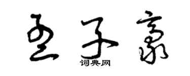曾慶福孟子豪草書個性簽名怎么寫