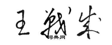 駱恆光王戰成草書個性簽名怎么寫