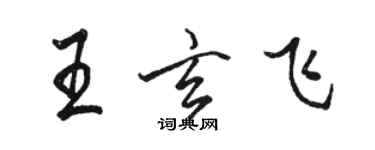 駱恆光王玄飛行書個性簽名怎么寫