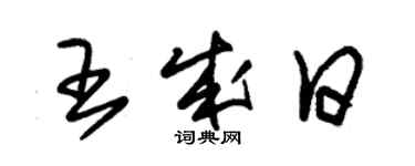 朱錫榮王成日草書個性簽名怎么寫